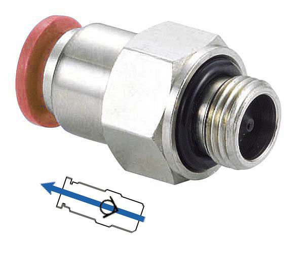 temporisateur B-RGEA-10-3/8-AL, fonction anti-retour Raccordement vissé droit, avec joint torique - cylindrique, UE : 5 pièces, 03170375