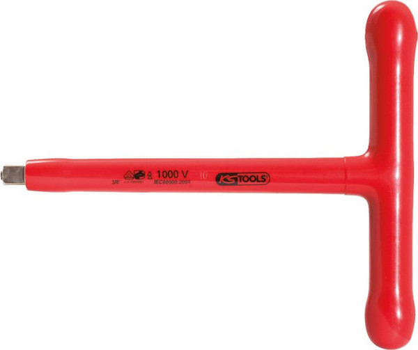 KS Tools Clé à douille à poignée en T 3/8" avec isolation de protection, 200 mm, 117.3820