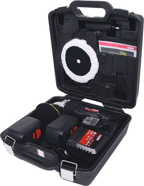Polisseuse sans fil KS Tools, 2 300 tr/min 18 V, avec 2 batteries et 1 chargeur, 515.3756