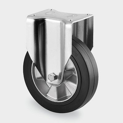 Roulette fixe TENTE-ROLLEN, roue Ø 125 mm, capacité de charge 300 kg, hauteur de construction 178 mm, A 67 Shore, 3648IEP125P63