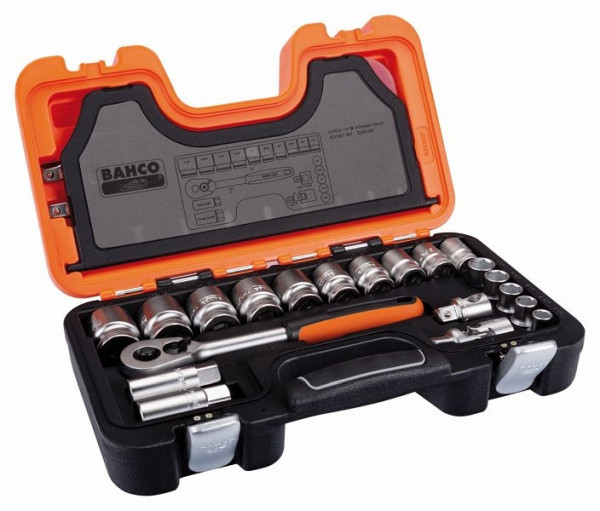 Jeu de clés à douille Bahco 1/2", 24 pièces, pouce, S240AF