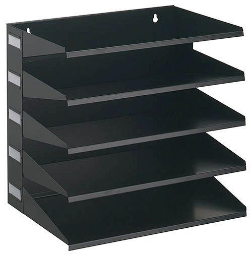 Bedrunka+Hirth Etagère de tri, en métal, 5 compartiments, format DIN A4, 360 x 250 x 330 mm, noir, 3360-01