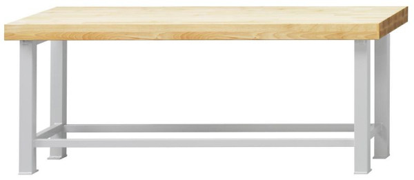 ANKE table de travail robuste; 2250 x 800 mm; RAL 7035; Plaque de hêtre