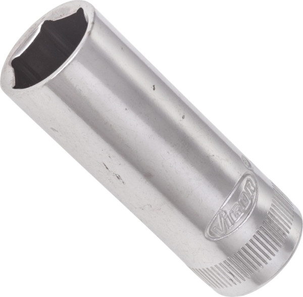 Insert de clé à douille VIGOR, long, carré creux 6,3 mm (1/4 pouce), profil à six pans extérieurs, 13 mm, V2701N