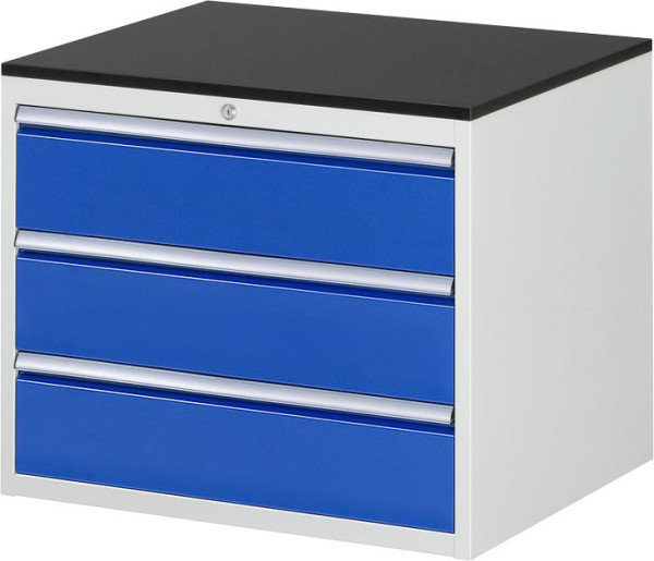 Armoire à tiroirs RAU série 7000, L770xP650xH640mm, 3 x tiroirs taille XL 3xH180mm, plan de travail avec revêtement en résine mélamine, épaisseur 19mm, 03-XL3.0A-M.11