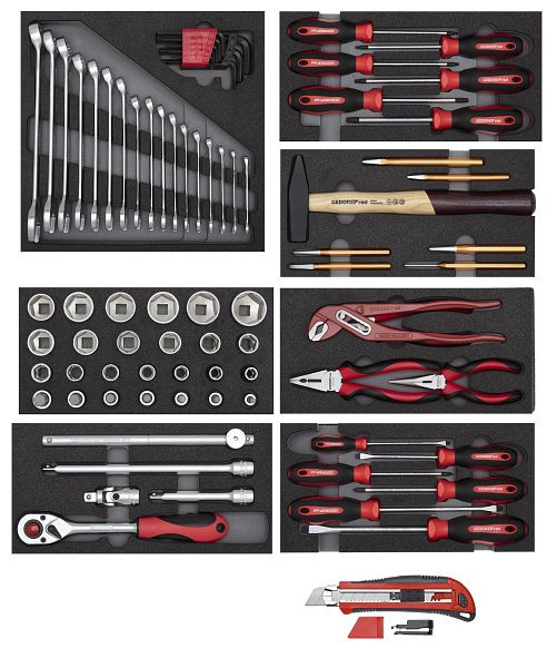 GEDORE jeu d'outils rouge 8 modules xCT + cutter 81 pièces, 3301655