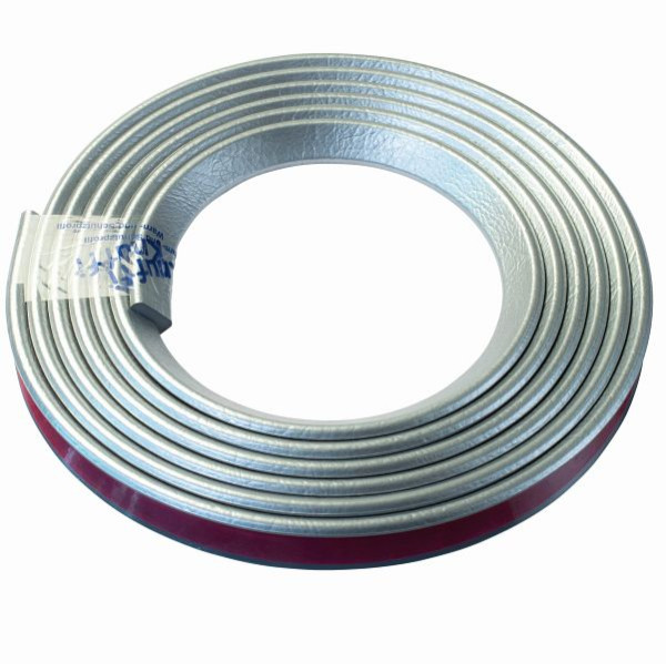Protection d'angle Knuffi, profil d'avertissement et de protection type E, argent, 5 mètres, PE-100511