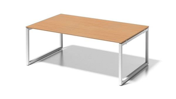 Poste de travail de direction/table de conférence Bisley Cito, cadre en O à hauteur fixe de 730 mm, H 19 x L 2000 x P 1200 mm, hêtre/blanc signalisation, DOF2012BC396