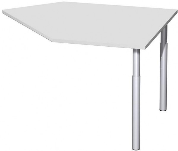 table d'extension de données geramöbel à droite avec pieds de support, matériel de liaison inclus, réglable en hauteur, 1060x1225x680-820, gris clair/argent, N-647105-LS