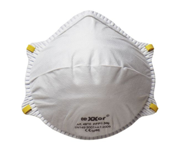 Masque anti-poussières fines teXXor FFP1 "NR" avec pince-nez, paquet de 240, 4810