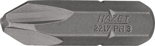 Embout Hazet, hexagonal solide 8 (5/16 pouce), profil Phillips PH, PH3, 2217-PH3