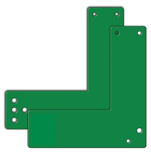 Plaques de montage DENIOS pour portes à cadre en verre 17,5 cm court, anti-sabotage, avec trous, 209-391