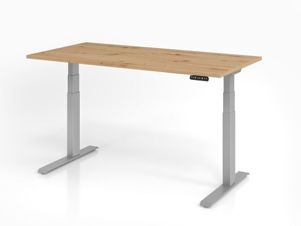 Bureau Hammerbacher XDKB16, 160 x 80 cm, plateau : chêne noueux, épaisseur 25 mm, chant épais en ABS, forme rectangulaire, VXDKB16/R/S