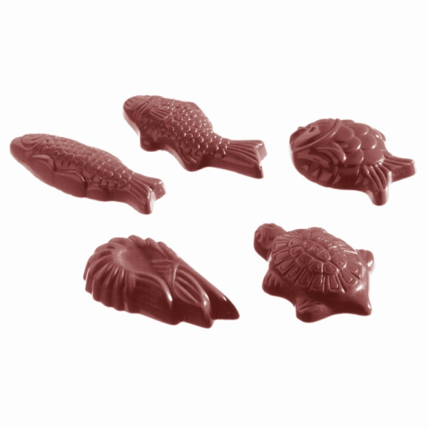 Moule à chocolat Schneider créatures marines 5 figures, 38x20x7mm, 275x135 mm, 421170