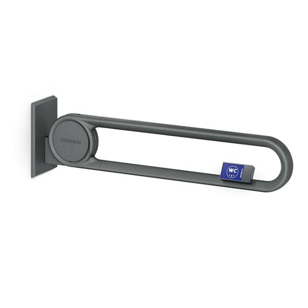 KEMMLIT Cavere poignée de support rabattable vario avec émetteur radio gauche, argent, 850mm, 251.407