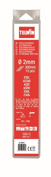 Électrodes enrobées de rutile Telwin Ø 2 mm, UE : 15 pièces, 802617