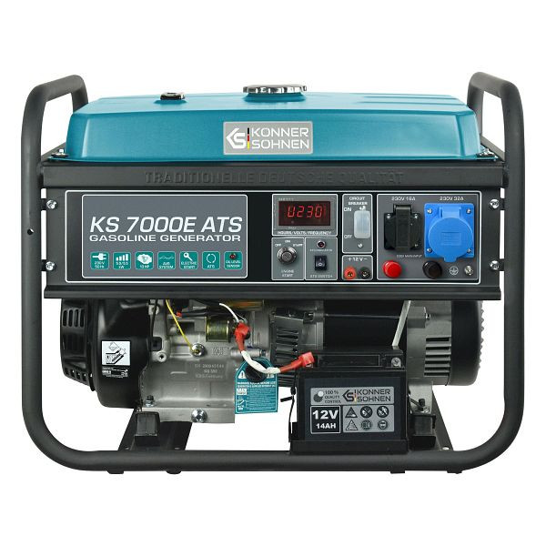 Générateur à démarrage électrique essence Könner & Söhnen 5 500 W, 1x16A(230V)/1x32A(230V), KS 7000E ATS