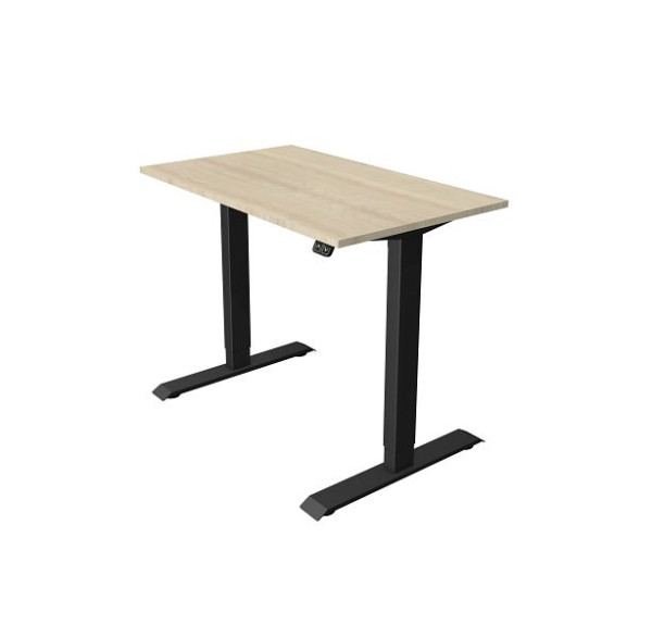 Table compacte Kerkmann L 1000 x P 600 mm, réglable en hauteur électriquement de 740 à 1230 mm, érable, 10180250