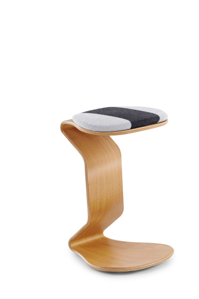 NEST NATURE tabouret grand avec coussin d'assise plat en noix de coco, gris/anthracite, 1117_96_244