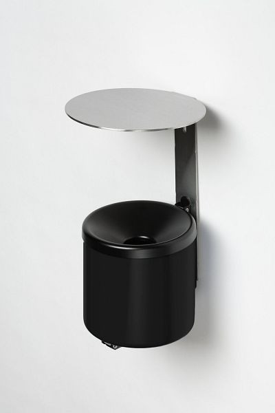 VAR cendrier mural WH 16 avec toit VA acier, noir, 32221