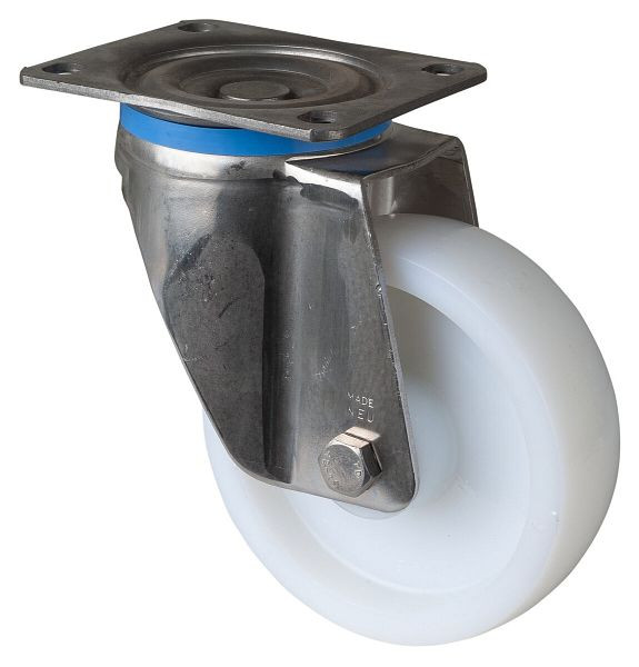 Rouleaux BS rouleau robuste en acier inoxydable, largeur 45 mm, Ø150 mm, jusqu'à 450 kg, bande de roulement/corps de roue en plastique, roulement à rouleaux en acier inoxydable, HS100.B14.151