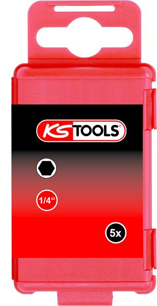 KS Tools 1/4" TORSIONpower bit douille hexagonale, 75 mm, 4 mm, paquet de 5, 918.3456