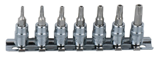 KS Tools Jeu de douilles 1/4" CHROMEplus Torx, alésage, 7 pièces TB10-TB40, 918.1460