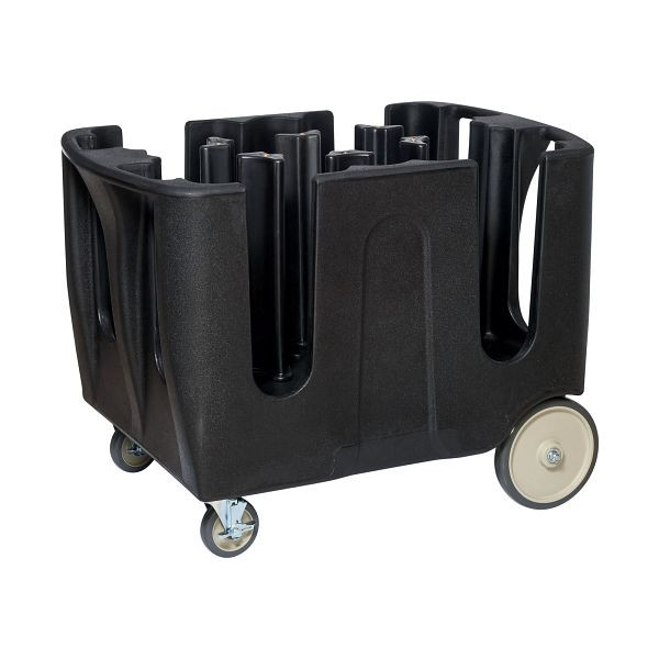 ETERNASOLID chariot de transport d'assiettes Vario-DM, chariot à vaisselle avec 6 colonnes réglables, noir, ESTW6