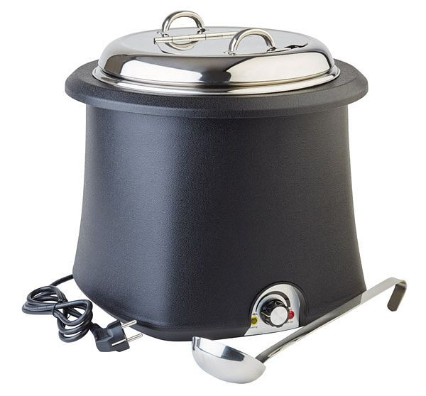 Marmite électrique APS, Ø 38 cm, hauteur : 36,5 cm, 10 litres, inox / PP, noir, avec louche, 11901