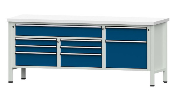 Établis ANKE Établi en caisson, modèle 282 V, 2000 x 700 x 840 mm, RAL 7035/5010, KSP 40 mm, 304.536