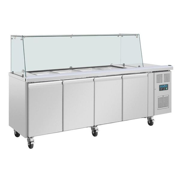 Polar Réfrigérateur de comptoir Saladette 4 portes série Polar U avec protection, UA019