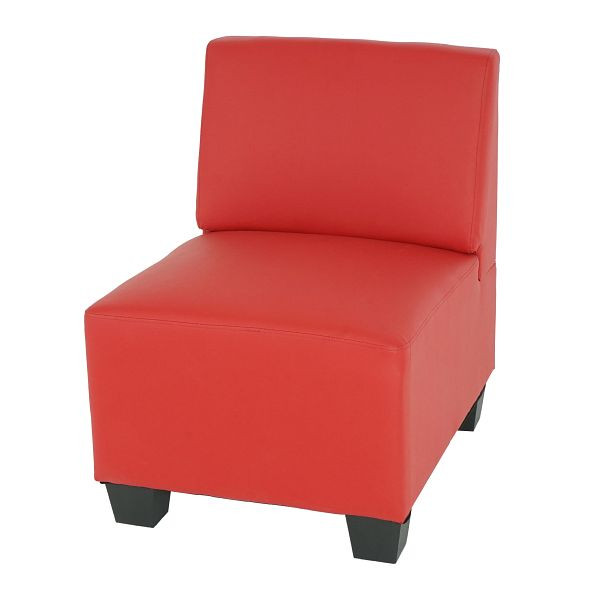 Fauteuil modulable Mendler sans accoudoirs, partie centrale Lyon, simili cuir, rouge, 21691
