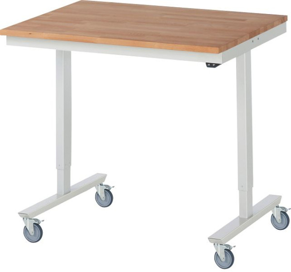 Table de travail mobile RAU adlatus 150 kg, 1000x800x855-1255mm, plaque B-25 mm, 08-AT-100-080-B-4LF