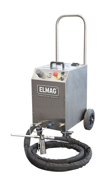 Système de projection de glace carbonique ELMAG, ELMAG DRY-ICE 2 flexibles de projection pistolet de 5 mètres avec buse 3 et 5 mm²-12 bar, 500-2000 lt/min, 3-30 kg/heure, 21601