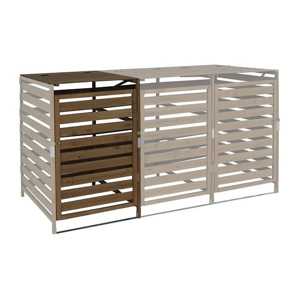 Mendler XL 1-/2-poubelle rallonge de revêtement HWC-H62, couvercle de poubelle, 110x65x93cm bois massif, brun foncé, 82812