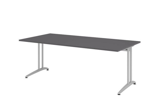 Bureau Hammerbacher pied C 200x100cm graphite, VBS2E/G/S