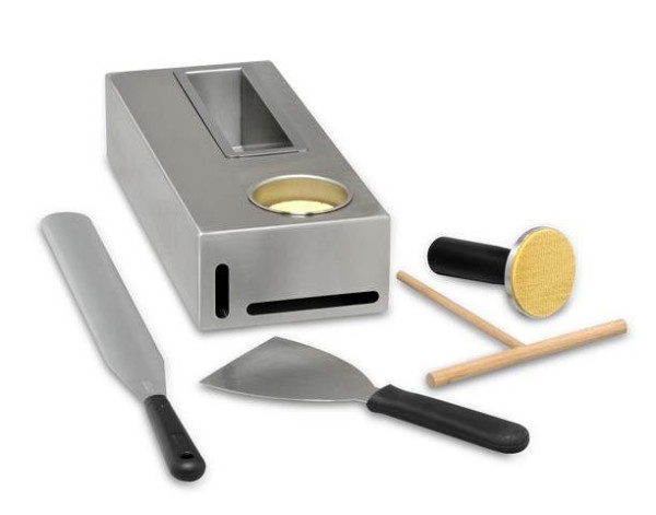 Kit crêpe ROLLER GRILL CK03, comprenant étaleur de pâte, étaleur de graisse, spatule pour la pièce, boîtier inox, CK3
