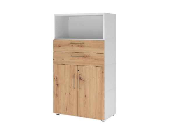Armoire combinée Hammerbacher, 4OH, blanc/chêne astre, VFW48K2KG/W/R/BS