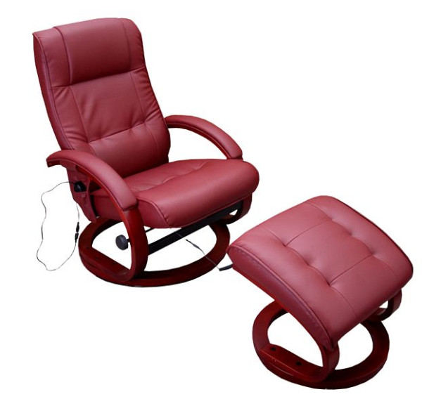 Fauteuil TV de massage Mendler Pescatori II, fauteuil de relaxation, fauteuil de massage, fonction massage, bordeaux, 14025
