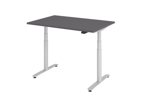Hammerbacher bureau assis-debout électrique 120x80cm graphite/argent, VXDLR12/G/S