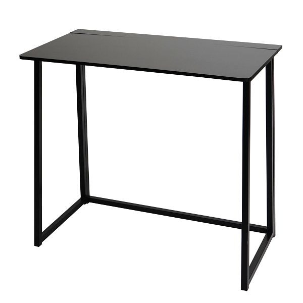 Bureau Mendler HWC-K67 pliable, table console, table pliante, table pour ordinateur portable, table de rangement, 80x45cm, métal MDF, noir, 96751
