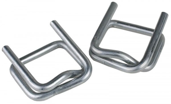 Pinces métalliques LINDER galvanisées, pour bande 19 mm largeur 3,5 mm, 1000 pièces, B635