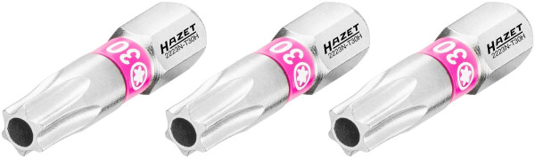 Embout Hazet, 6 pans plein 6,3 (1/4 pouce), profil TORX® inviolable, T30H, nombre d'outils : 3, 2223N-T30H/3