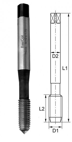 Taraud BaerCoil HSSE-TIN M 3 x 0,5, B3605