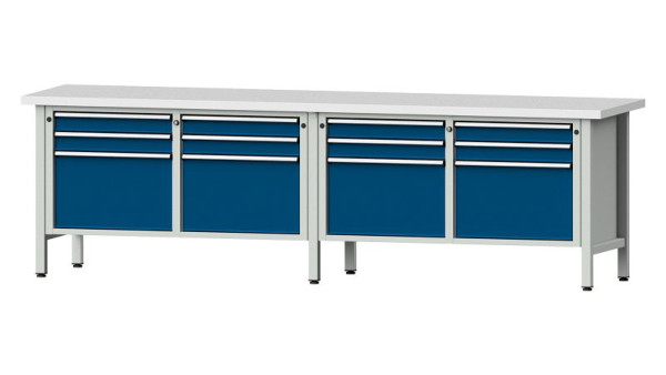 Établis ANKE Établi en caisson, modèle 233 V, 2800 x 700 x 840 mm, RAL 7035/5010, KSP 40 mm, 305.052