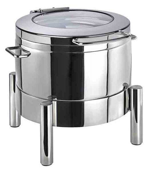 APS Chafing Dish rond -PREMIUM-, 44 x 48 cm, hauteur : 39 cm, inox 18/8, 1 cadre, 1 bassine d'eau, avec fond sandwich, 12354