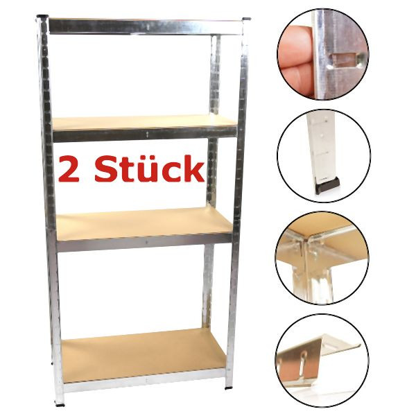 Metra SET 2x étagères robustes 80 x 40 x 160 cm, base MDF, 9710828