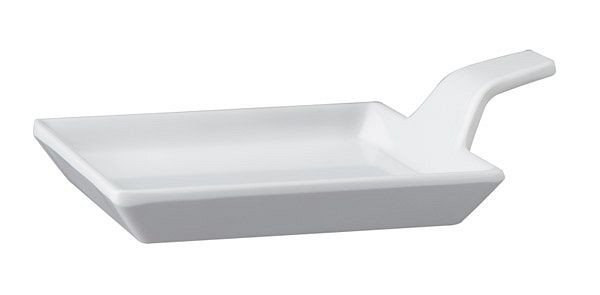 Assiette à amuse-gueules APS, 9,5 x 9,5 cm, hauteur : 1,5 / 3,5 cm, mélamine, blanc, anse : 3 cm, -FLYING BUFFET-, UE : 24 pièces, 83878
