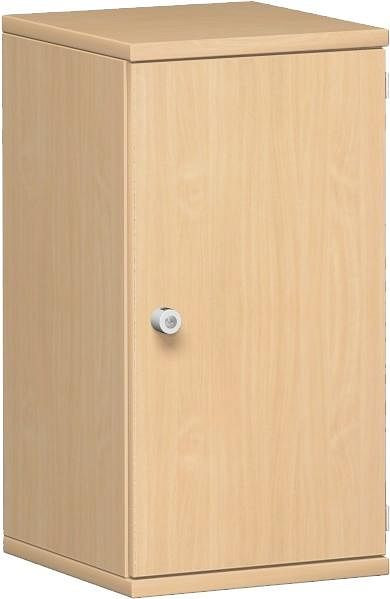 Geramöbel armoire à portes battantes 1 étagère décorative, verrouillable, serrure à gauche, 400x425x768, hêtre/hêtre, N-10DL204-BB