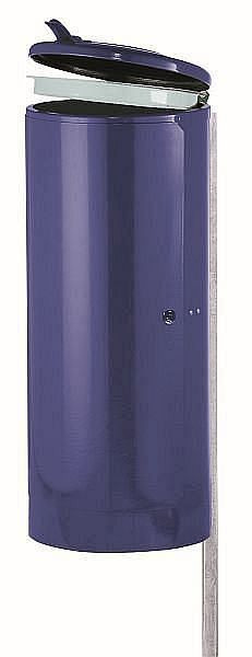 Collecteur de déchets pour aire de repos Renner modèle 110 avec poteau, verrouillable, environ 110 L, pour sacs poubelles 70-120 L, galvanisé à chaud, 8059-01FV